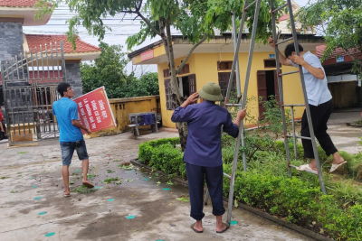Công tác phòng chống cơn bão số 3 Yagi của Trường Tiểu học Hải Hòa.